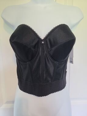 NWT 36D Dominique Black Strapless Longline Bustier
